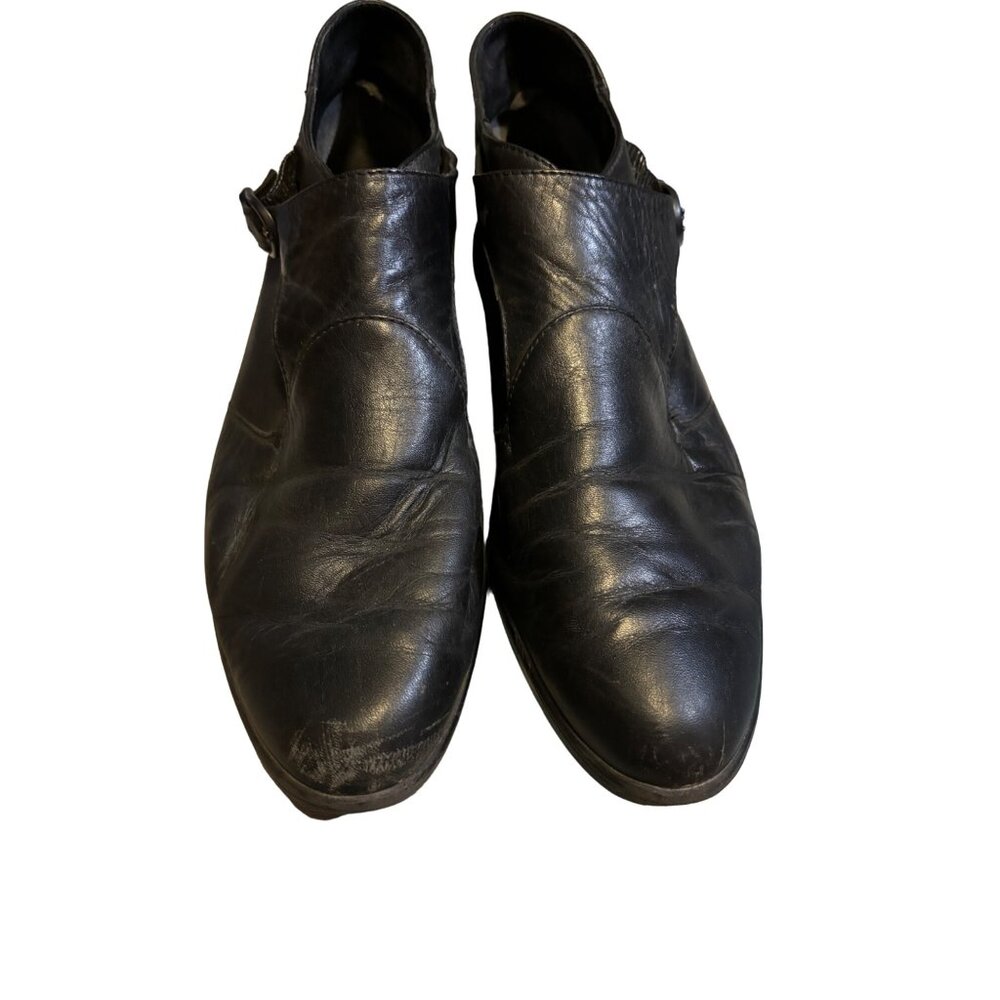Rockport Womens Leather Slip-On Shoes Booties Black Size 9